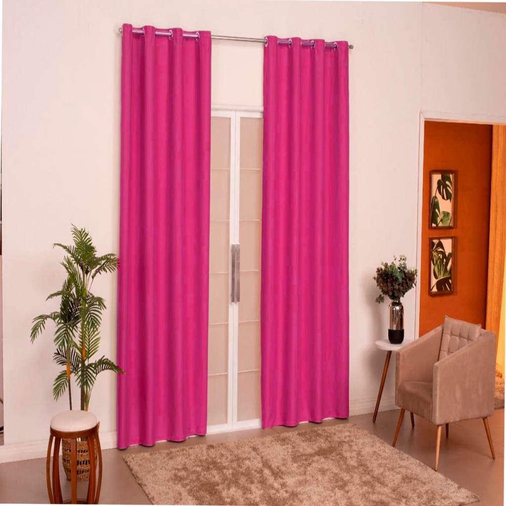 Cortina quarto sala Antonella 2,00 x 2,35 Pink em Oferta na Shopee