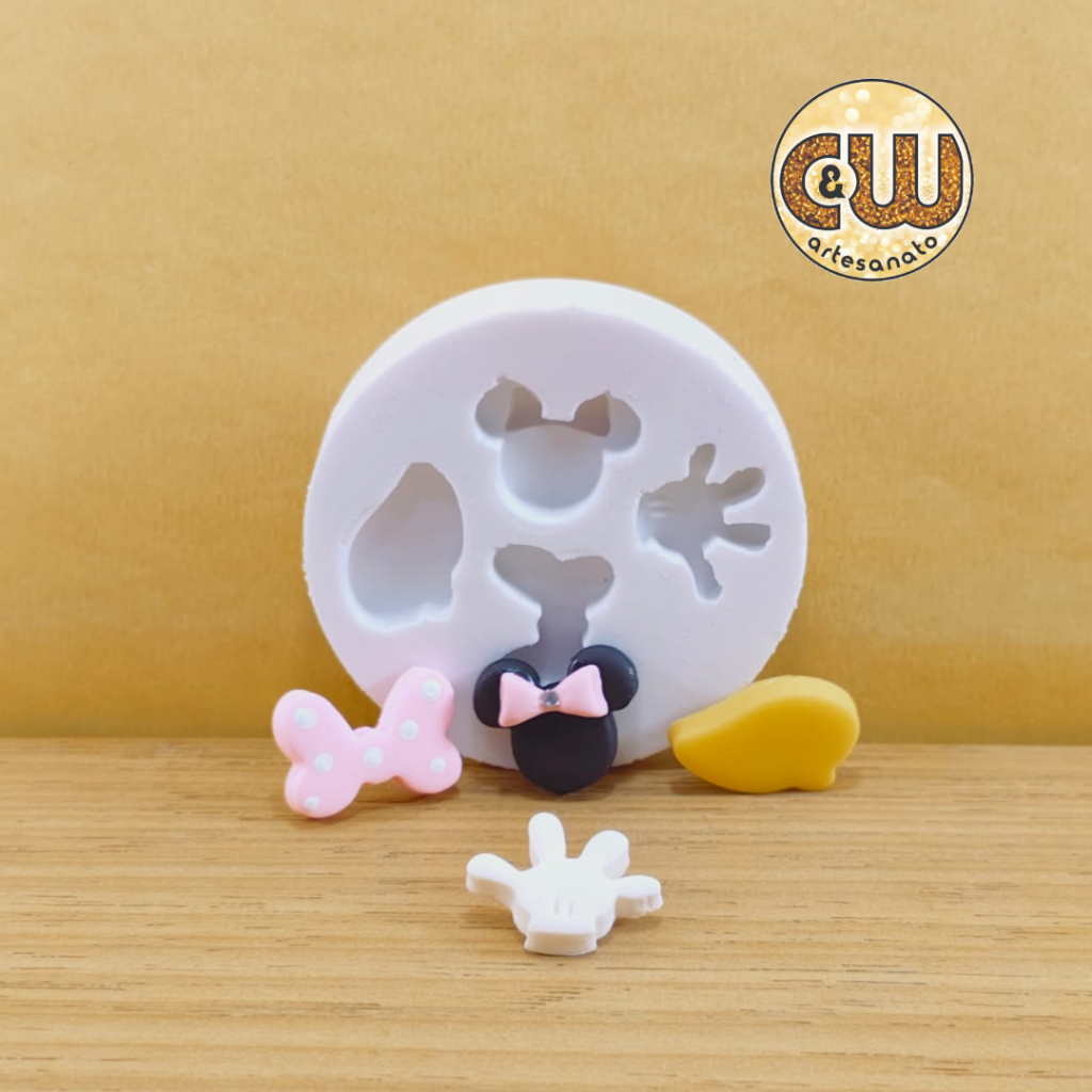 Molde de Silicone MINI Kit Minnie - Mickey - Decoração, Confeitaria e Artesanato em Oferta na Shopee