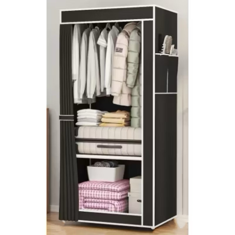 Guarda Roupa Dobrável Organizador De Roupas Portátil Armário Solteiro Roupeiro Cabideiro Multiuso Resistente Sapateira