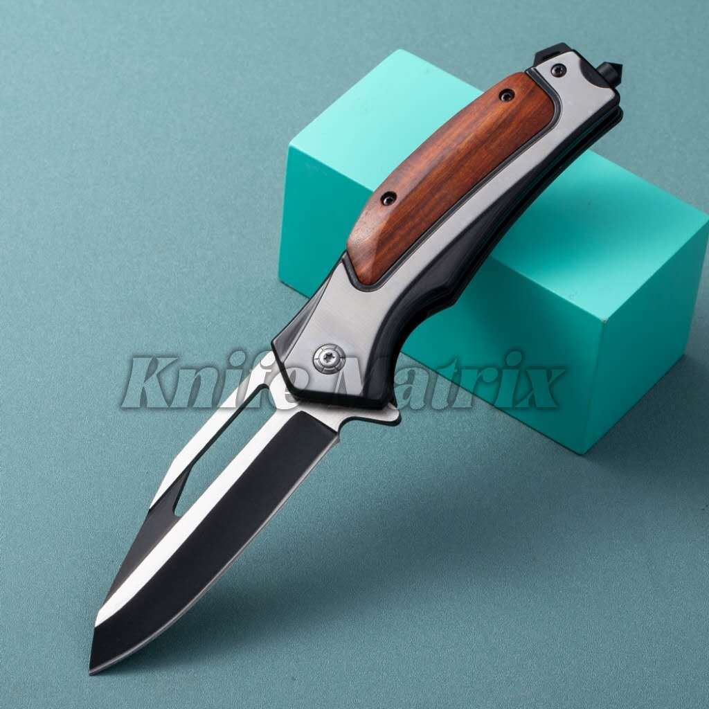 Canivete Semi-automatico De Bolso Clip Com Trava  Pesca Campo TC09 KNIFE MATRIX