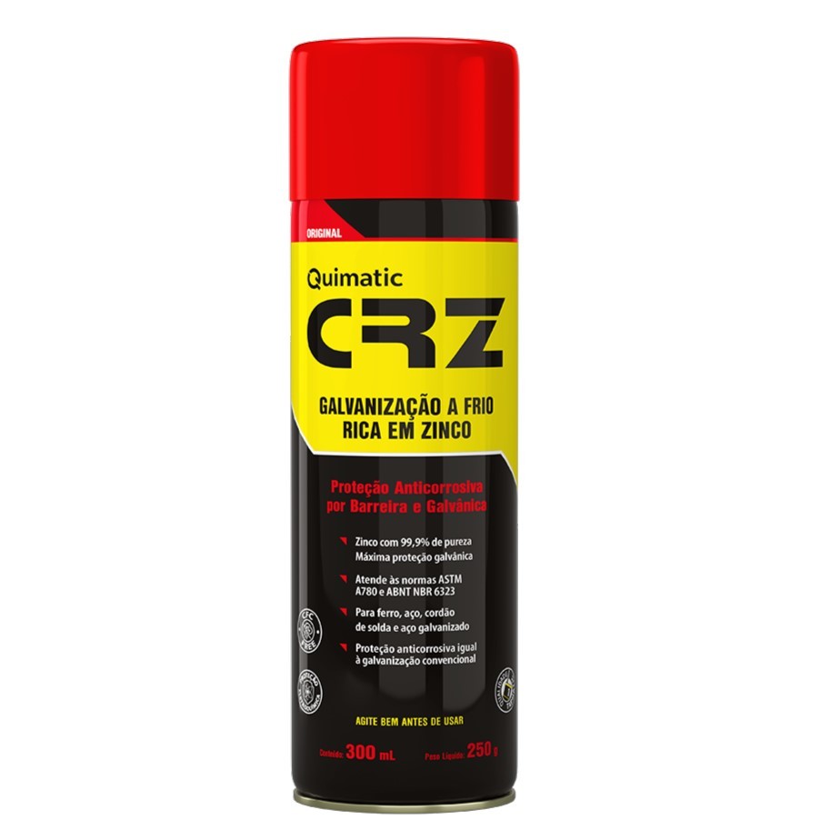 Galvanização a Frio CRZ 300ml Quimatic Spray Rico em Zinco Tapmatic - Home & Living