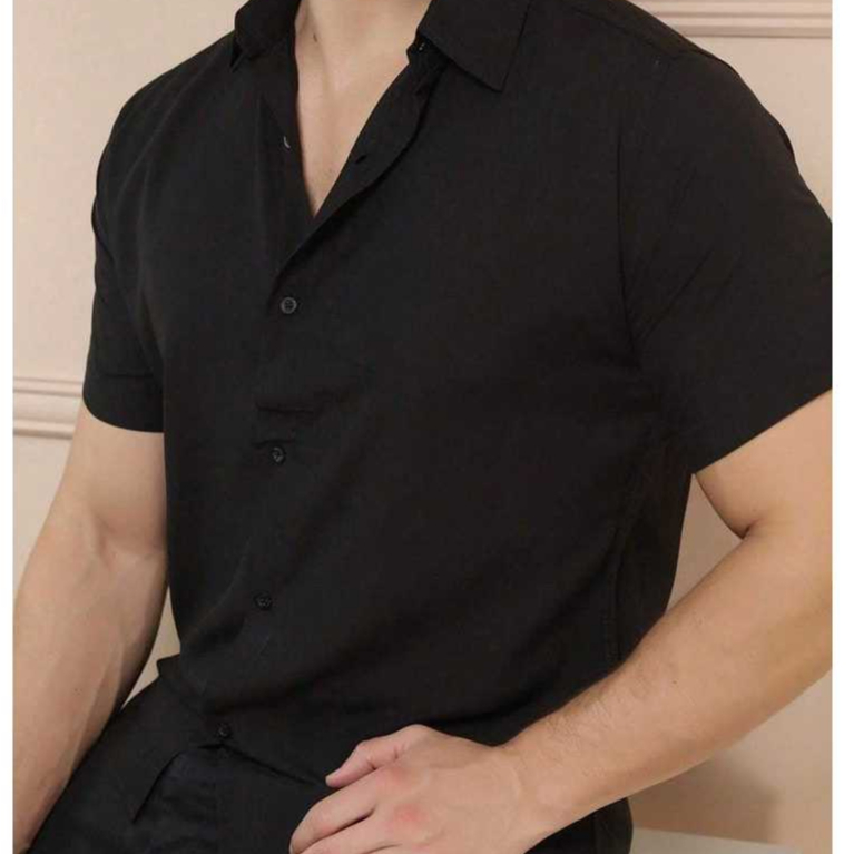Camisa Social Slim Fit Premium Manga Curta Luxo Moda Estilo Verão Linho