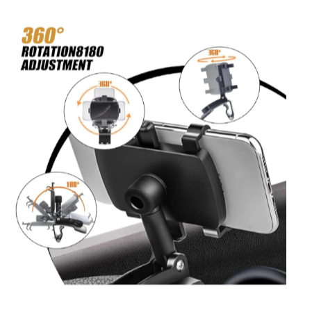 suporte Universal para Celular e GPS – Painel e Retrovisor Veicular, Rotação 360° Luxo
