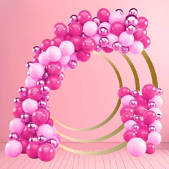 Kit 150 Balões ROSA 7”+ PINK 7”+ ROSA Metalizado 5” - Balão Bexiga Liso/Cromado Para FestasKIT77 (CHOCO)