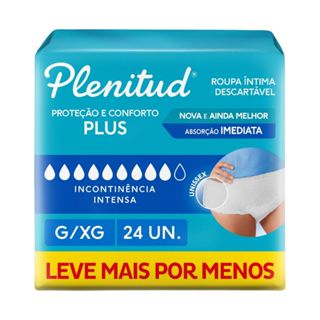 Roupa Íntima Descartável Plenitud Plus G/XG com 24 Unidades em Oferta na Shopee