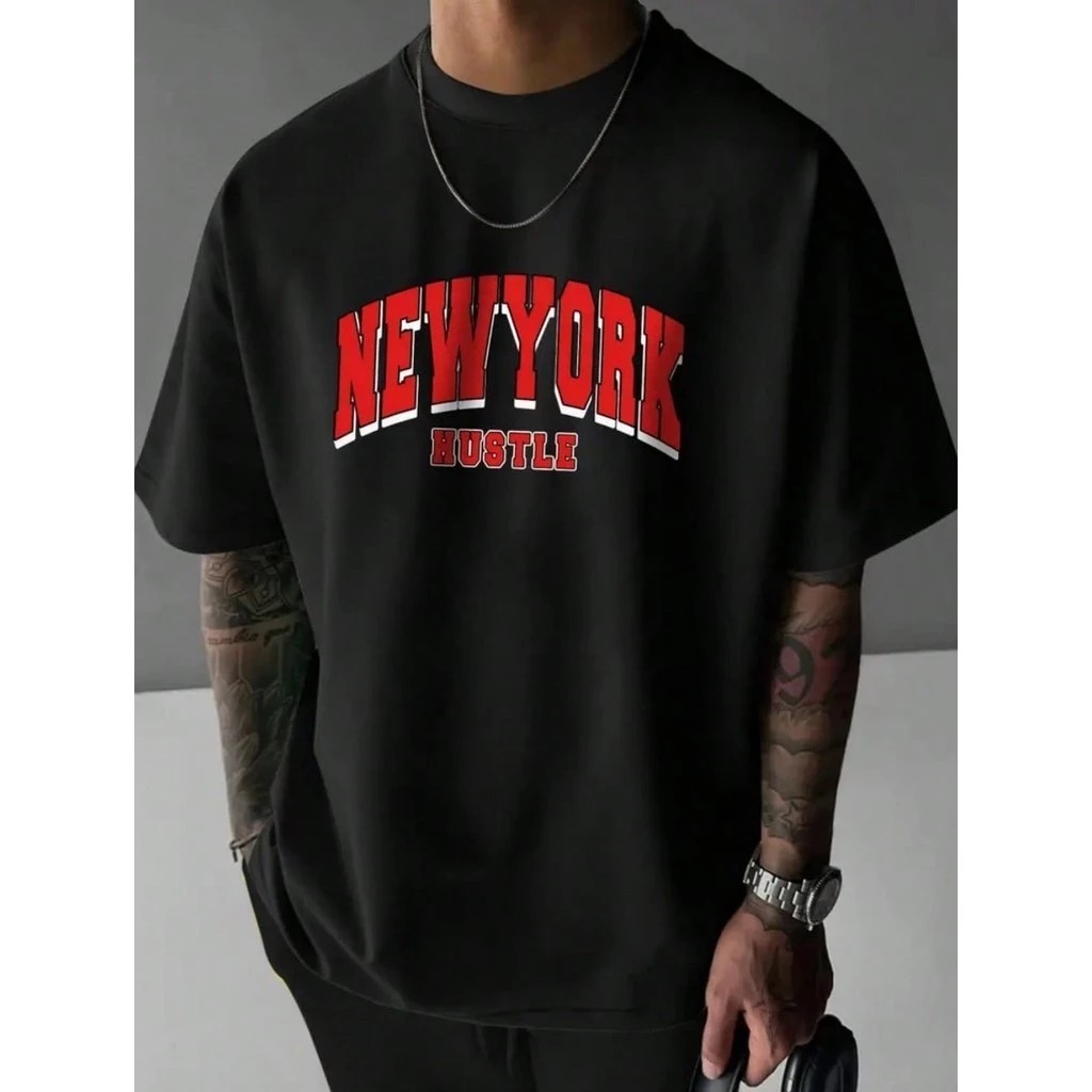 Camiseta Masculina Hustle New York Camisa 100% Algodão Blusa Premium Lançamento
