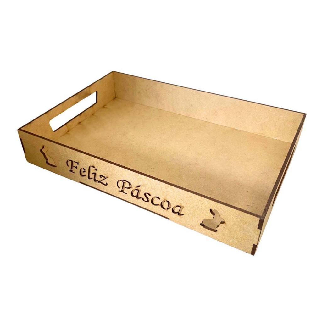 Kit 5 bandeja cesta cestinha pascoa 30x20 cm mdf cru cesto bandeija lemebrancinha presente páscoa
