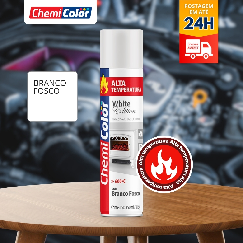 Spray chemicolor alta temperatura Branco Fosco 350ml
