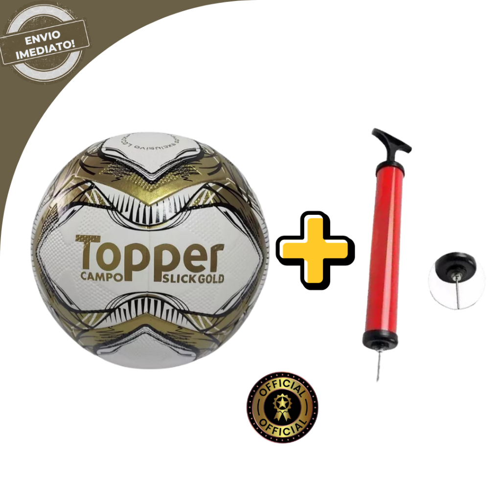 Bola Futebol Campo Topper Oficial Slick Gold Original em Oferta na Shopee