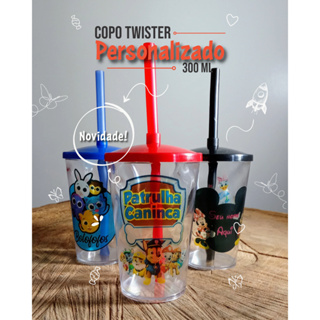 10  Copos Twister Shake 300ml C/ Tampa e Canudo Personalizados Lembrancinha Festa Infantil em Oferta na Shopee
