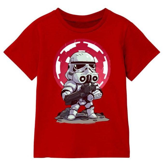 Blusa Manga Curta Camiseta Infantil Stormtrooper Personagem Star Wars Filmes