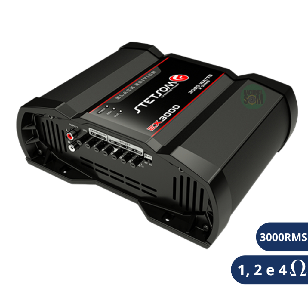 Módulo amplificador Stetsom EX3000 1, 2 e 4 ohms 3000RMS