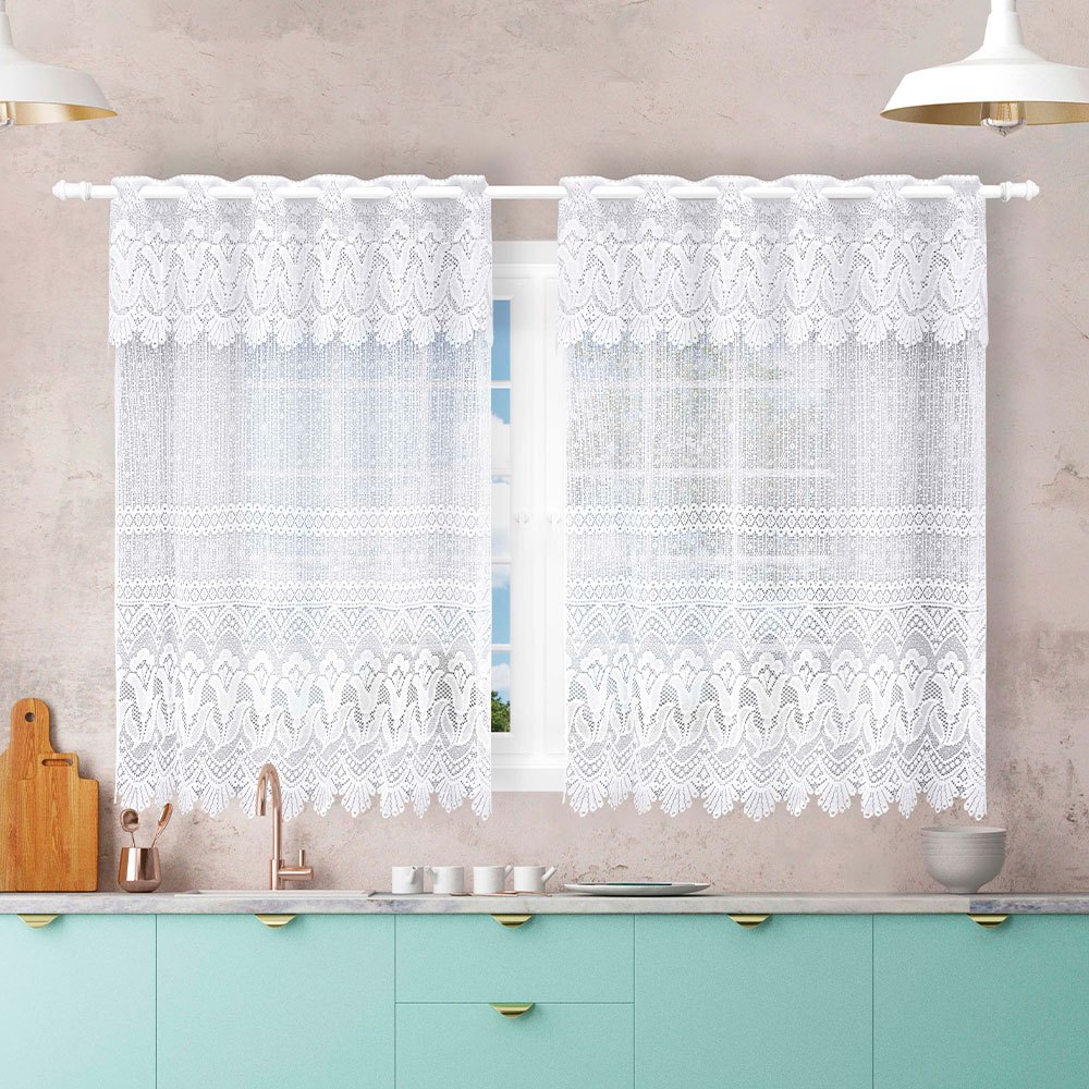 Cortina Renda Branca Sala: Onde Comprar | BuscaProdutos