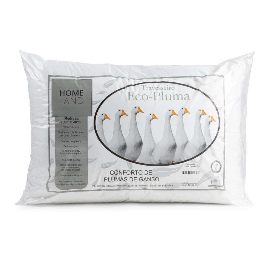 Travesseiro Antialérgico Pena De Ganso 70x50 Confortável Macio Hotel Pluma Oferta Barato Saldão