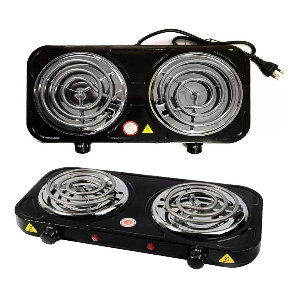 Fogareiro Fogão Elétrico Cooktop Camping 2000 Watts 2 Bocas Linha Premium