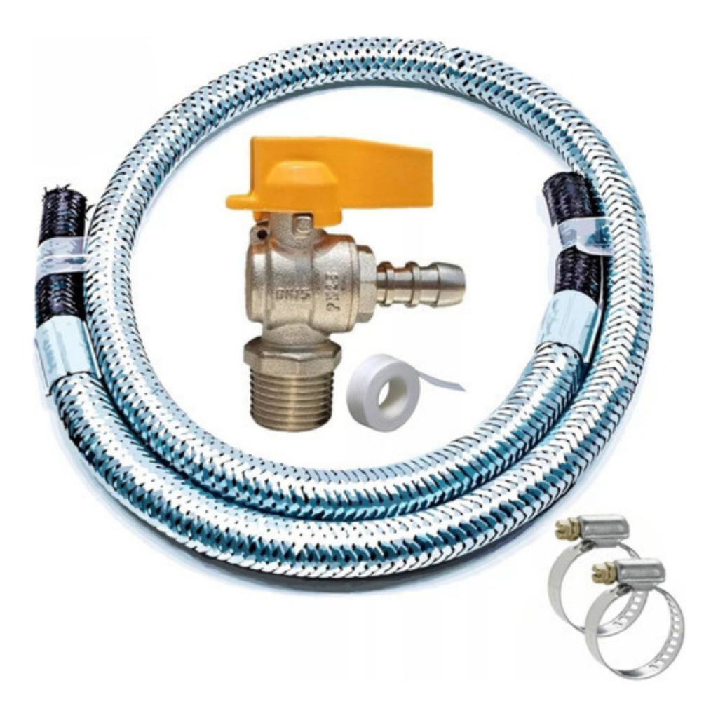 Kit Instalação Mangueira De Gas Gn Glp + Valvula em Oferta na Shopee
