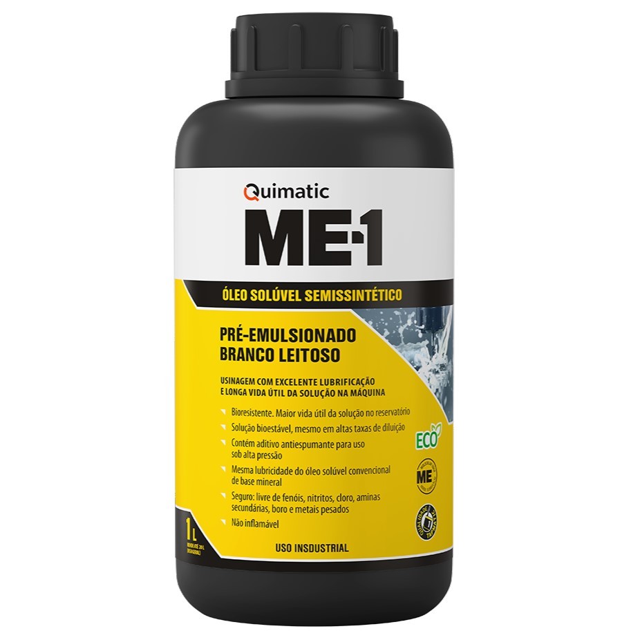 Óleo Solúvel ME-1 Quimatic Semissintético 1 Litro Ecológico Tapmatic Usinagem em Oferta na Shopee