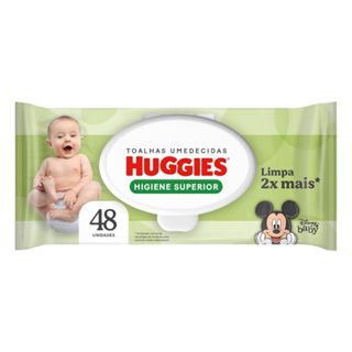 Lenço Umedecido Huggies Baby Higiene Superior 48 Lenços em Oferta na Shopee