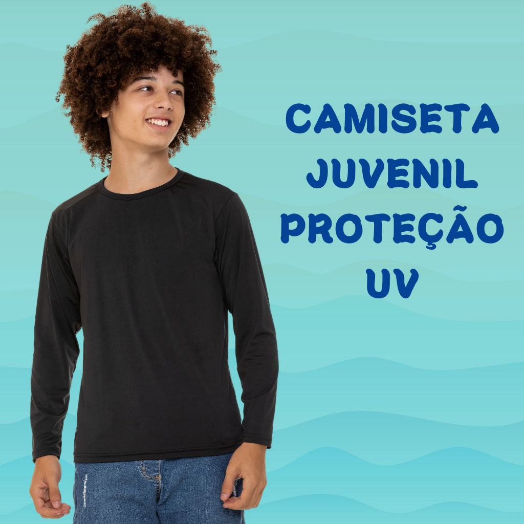 Camiseta Juvenil Menino Manga Longa Protecao UV 3066-C1