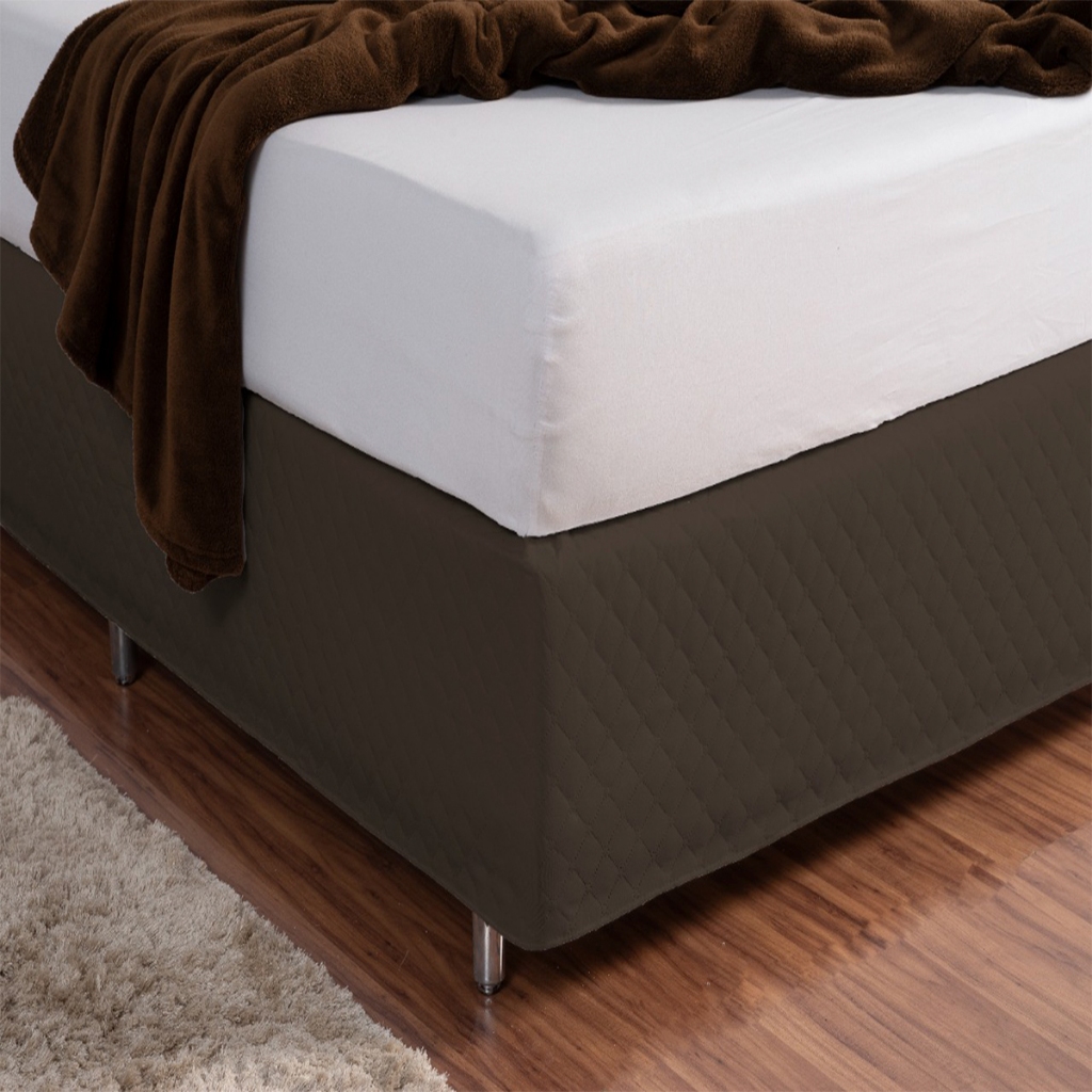 Saia Box Matelada com Elástico Casal Tabaco