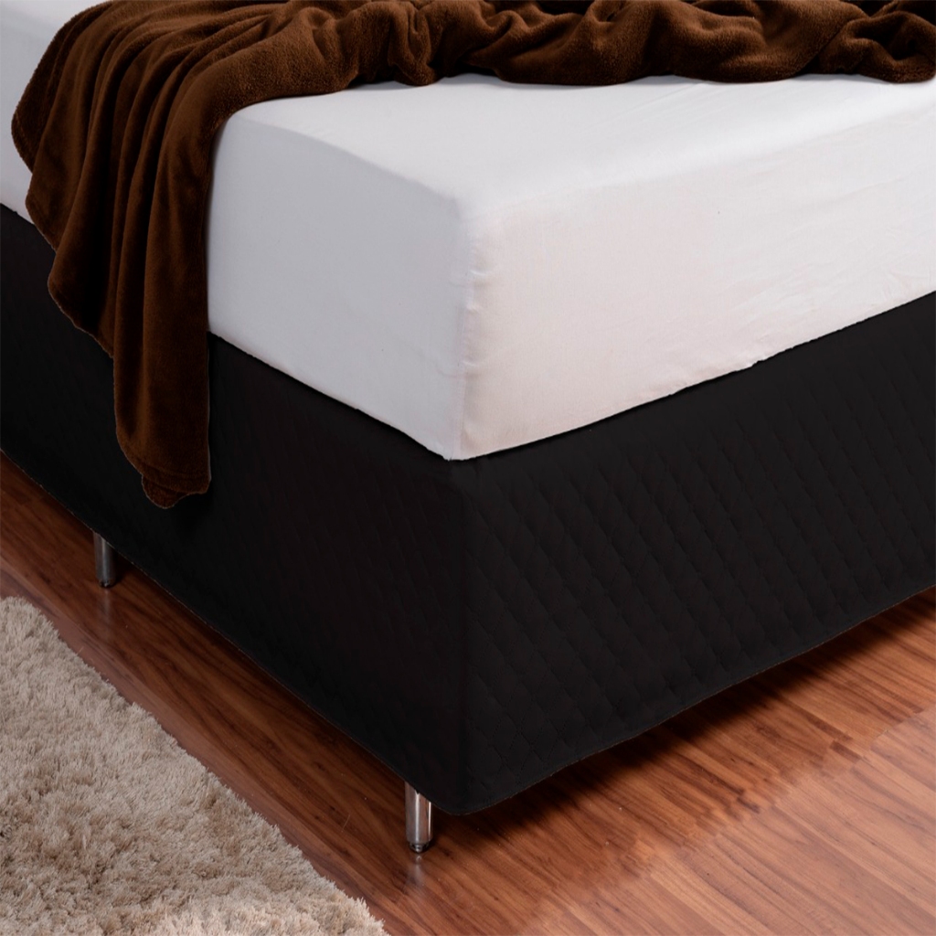 Saia Box Matelada com Elástico Queen Preto