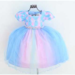 Vestido de Festa Luxo Colorido Tematico  Fundo do Mar com Tiara. em Oferta na Shopee