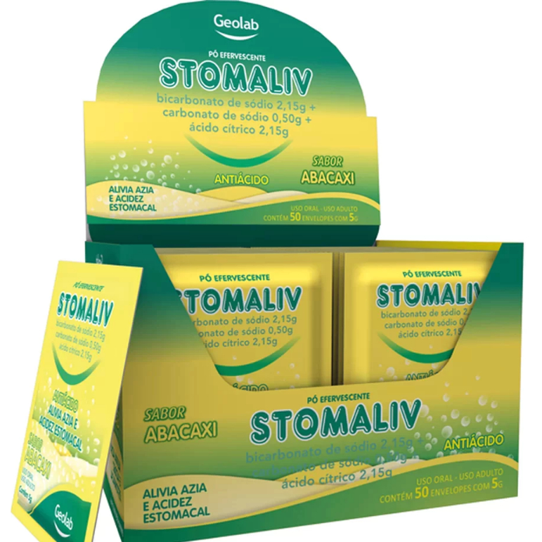 Stomaliv Antiacido sabor Abacaxi caixa com 50 envelopes