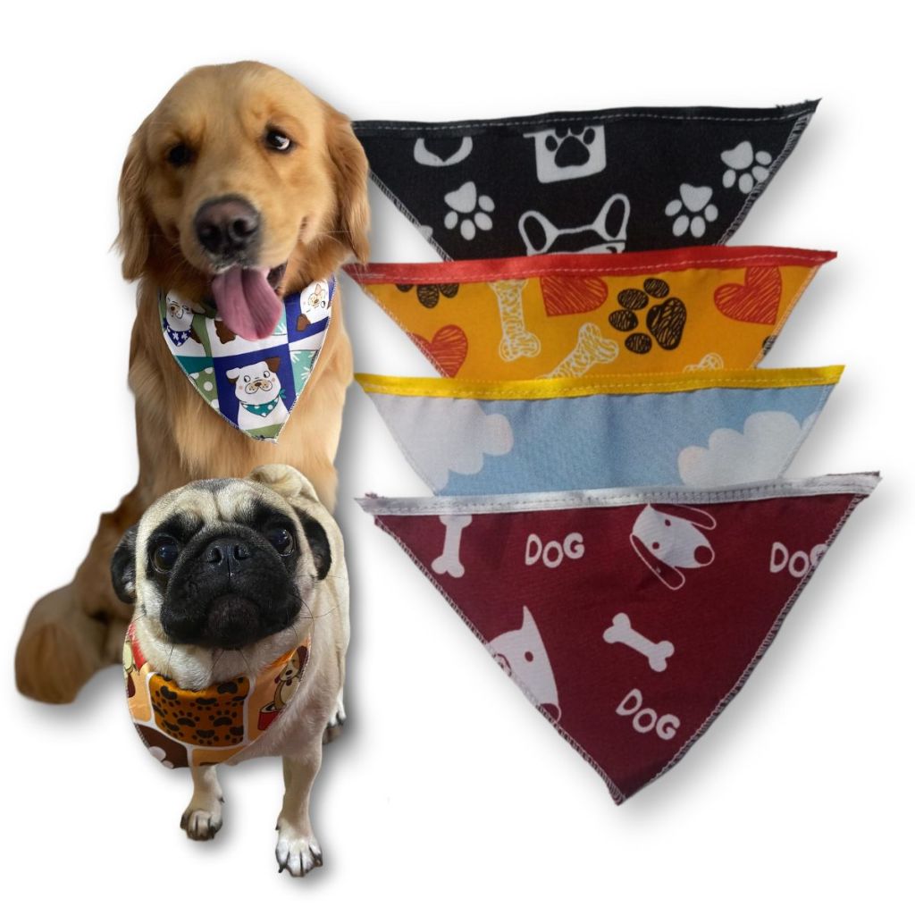 Kit com 400 bandanas Pet de tamanho P, M e G