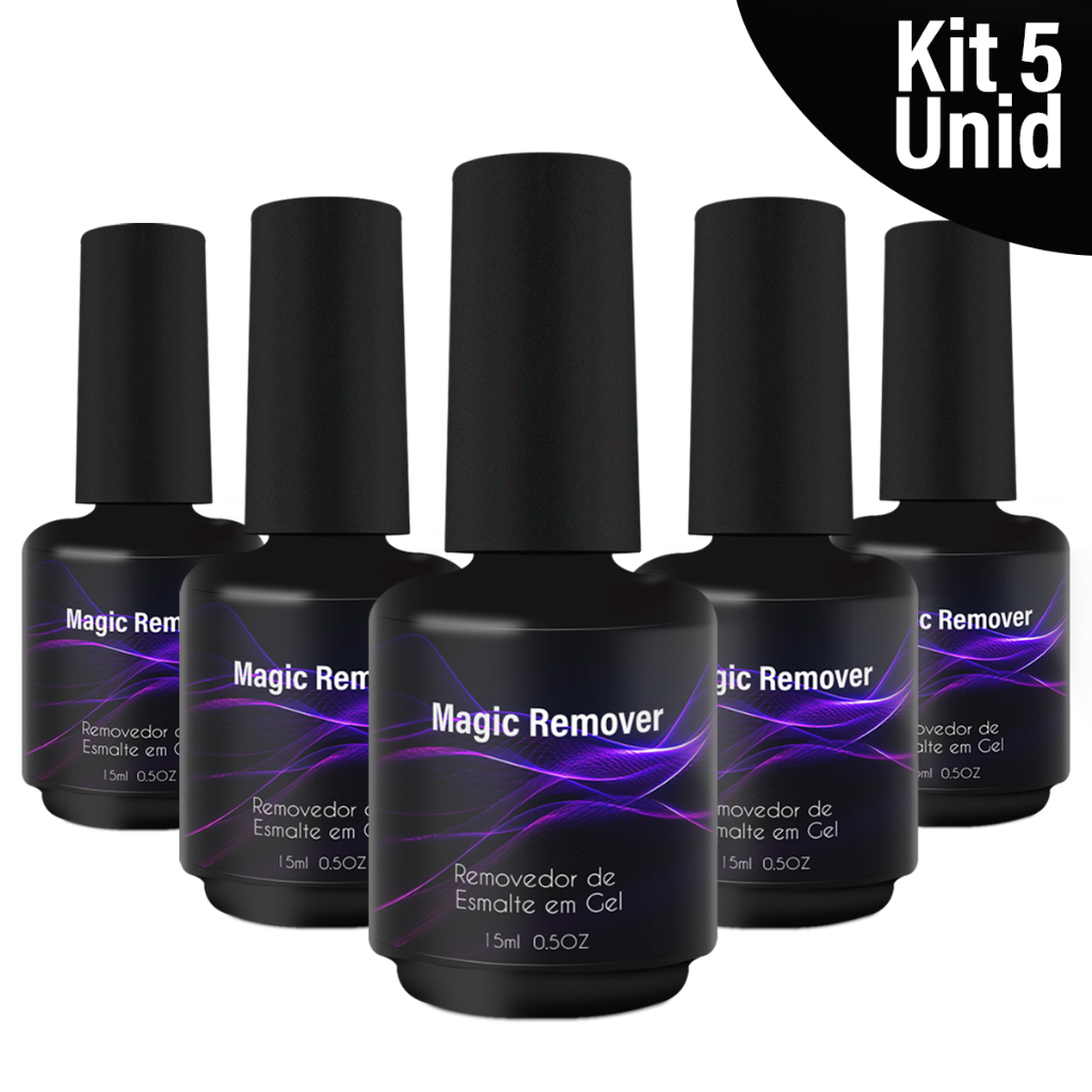 Kit Magic Remover 5, 3 ou 2 Removerdor De Esmalte Em Gel Unha