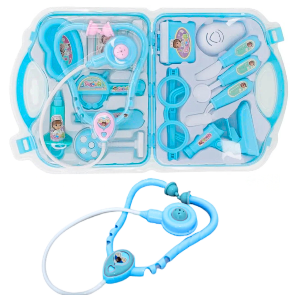 Maleta de Médico Azul Bebe Enfermeiro Menino Infantil Unisex - Small Doctor Educativo Brinquedo