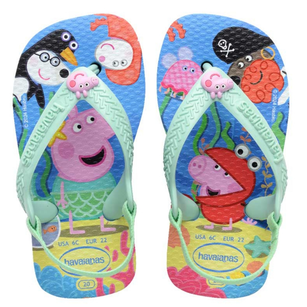 Havaianas Chinelo Bebê Baby Com Elástico Infantil Peppa Pig Menino Menina Com Elástico Original