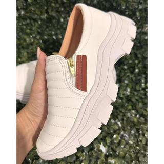 Tênis Feminino Sapatênis Sapatilha  Casual Slip On Com Zíper Confortável Envio Imediato em Oferta na Shopee