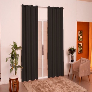 Cortina quarto sala Antonella 2,00 x 2,35 Preto em Oferta na Shopee