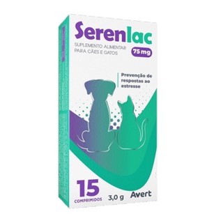 Serenlac 75mg Suplemento Para Cães e Gatos 3.0g C/15 Comprimidos - Avert em Oferta na Shopee