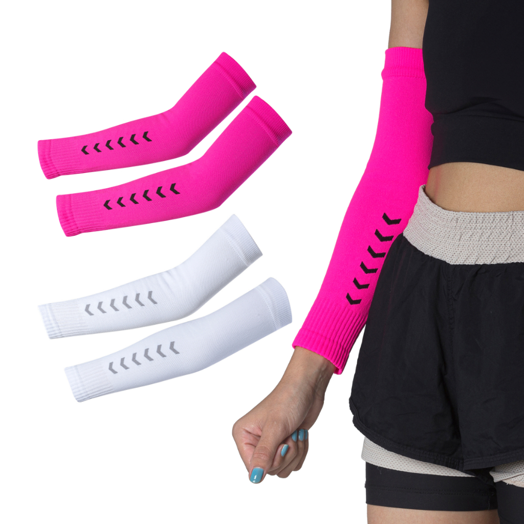 Kit 2 Manguito Poliamida Segunda Pele Proteção Solar UV Feminino Masculino Vôlei Ciclismo Beach