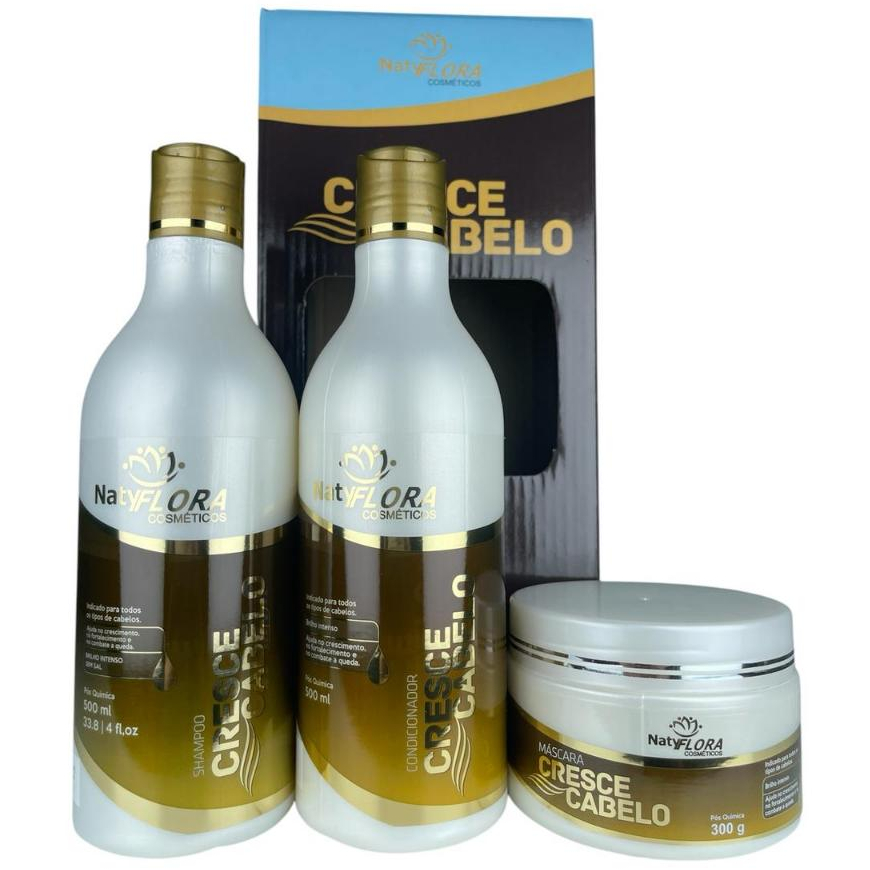 Kit Cresce Cabelo Crescimento e Fortalecimento NatyFlora em Oferta na Shopee
