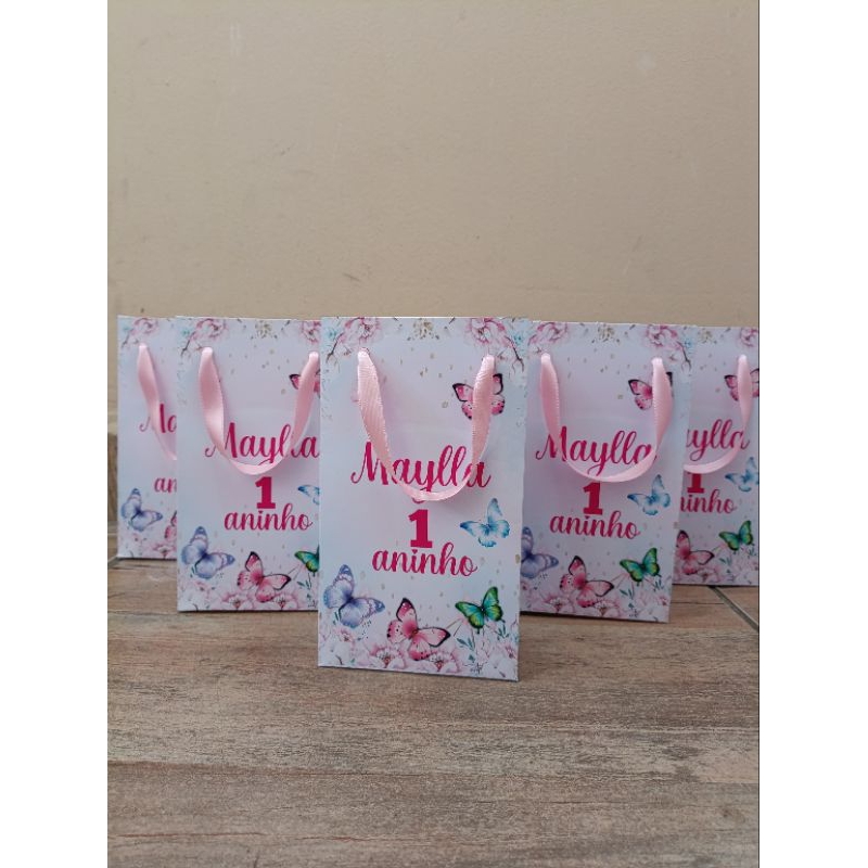 20 Sacolinha personalizada Jardim Encantado Jardim das borboletas / sacolinhas/ sacolinha jardim / sacolinha bosque