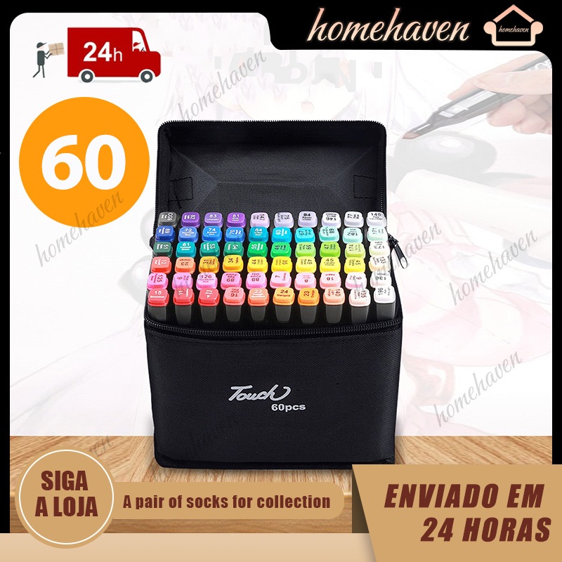 60 peças Caneta Marcadora De Ponta Dupla Conjunto De Canetas De Aquarela Especial