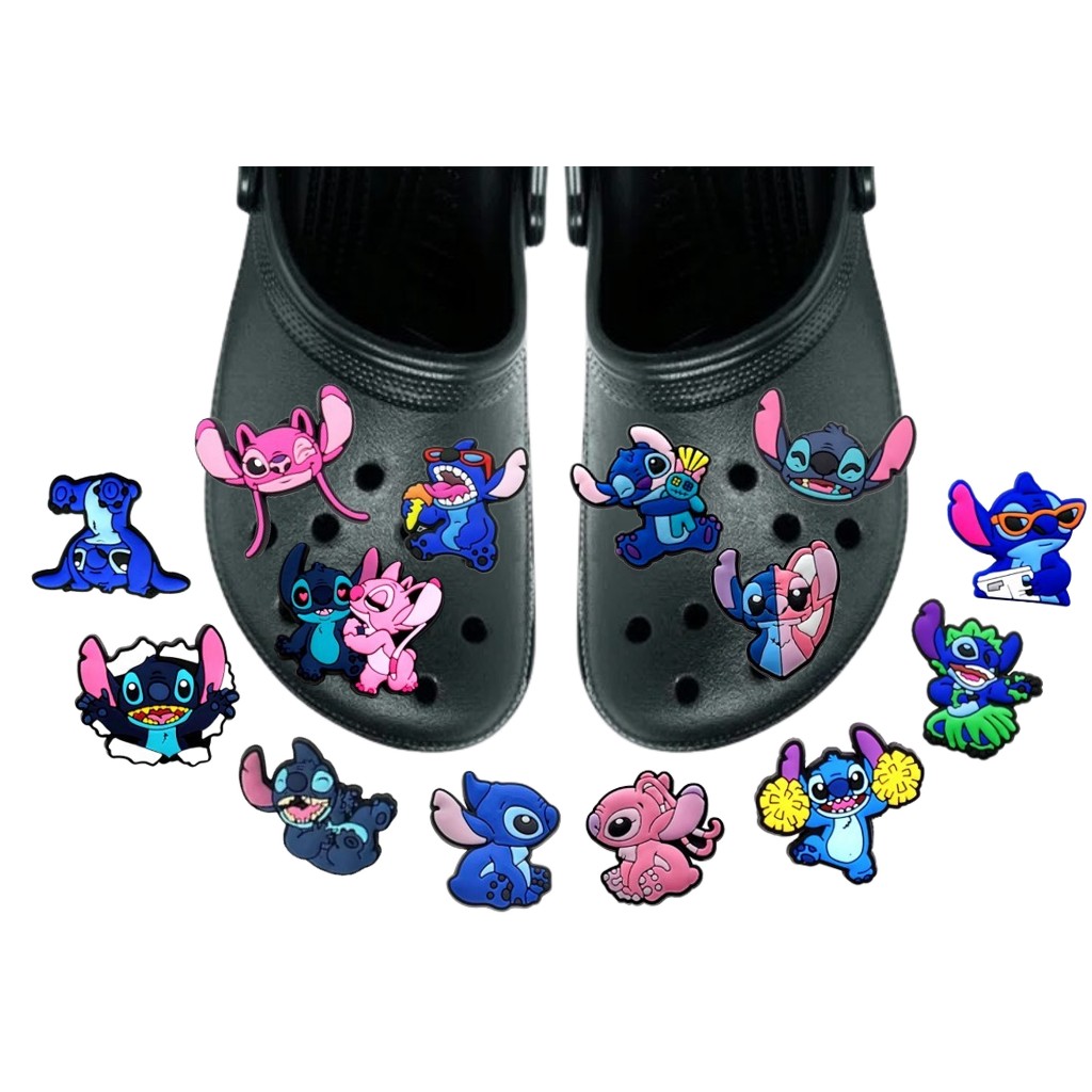 Pins Botons Broche Enfeite Para Croc Calçado Lilo & Stitch Kit Com 6 Sortidos