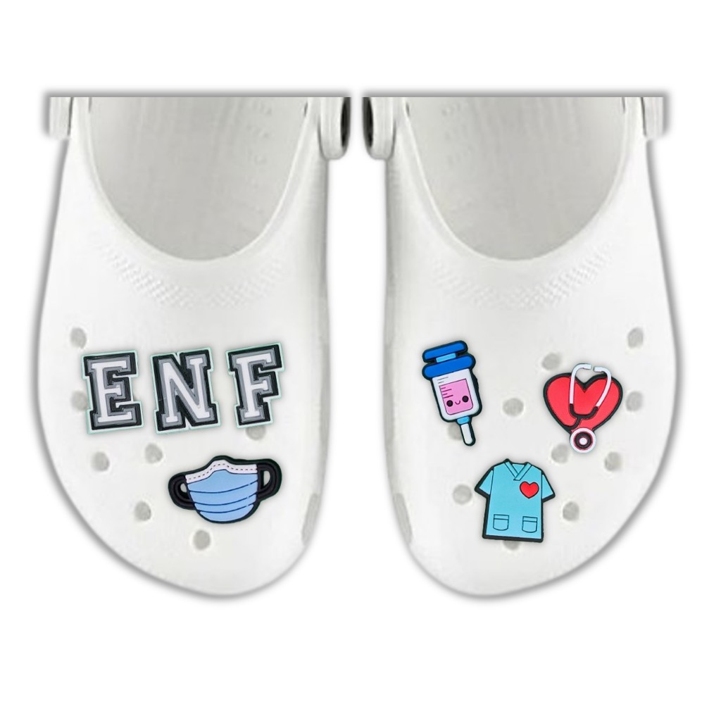 Pins Botons Broche Enfeite Para Croc Calçado Enfermagem Kit Com 7 Sortidos