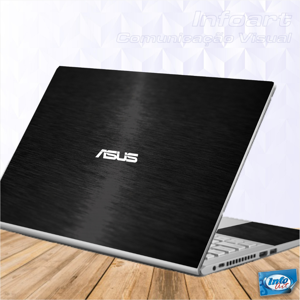 Skin Adesivo Proteção para Notebook ASUS M515DA-BR1213T 15,6" - Tampa + Interno(moldura do teclado e touch) + Logo Asus