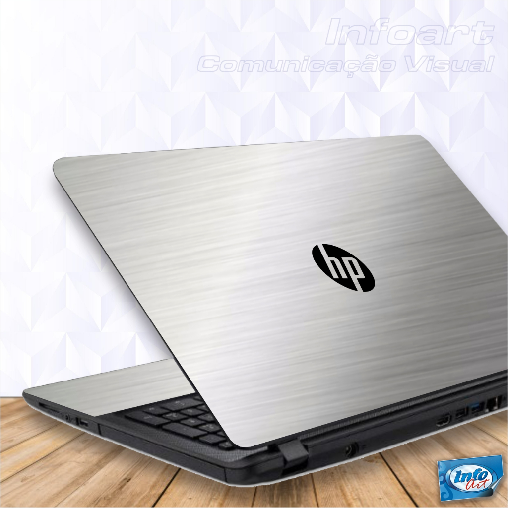 Adesivo Skin Película Proteção para Notebook Hp Pavilion G4-1120br - Tampa + Logo HP em recorte