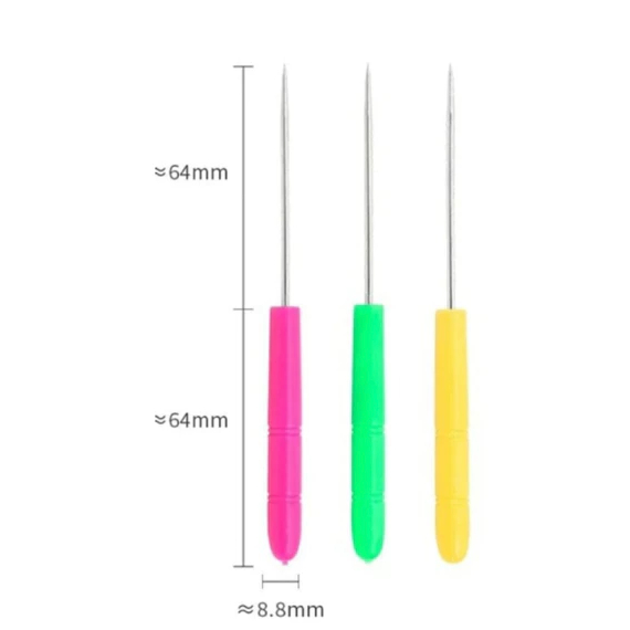 1,2,3 PEÇAS FURADOR AGULHÃO CABO  COLORIDO