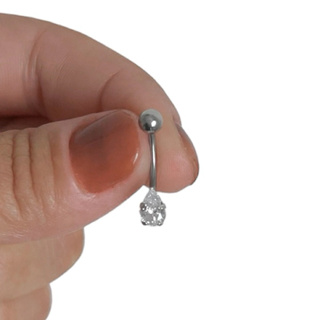 Piercing Umbigo Ponto de luz Gota Prata925 em Oferta na Shopee