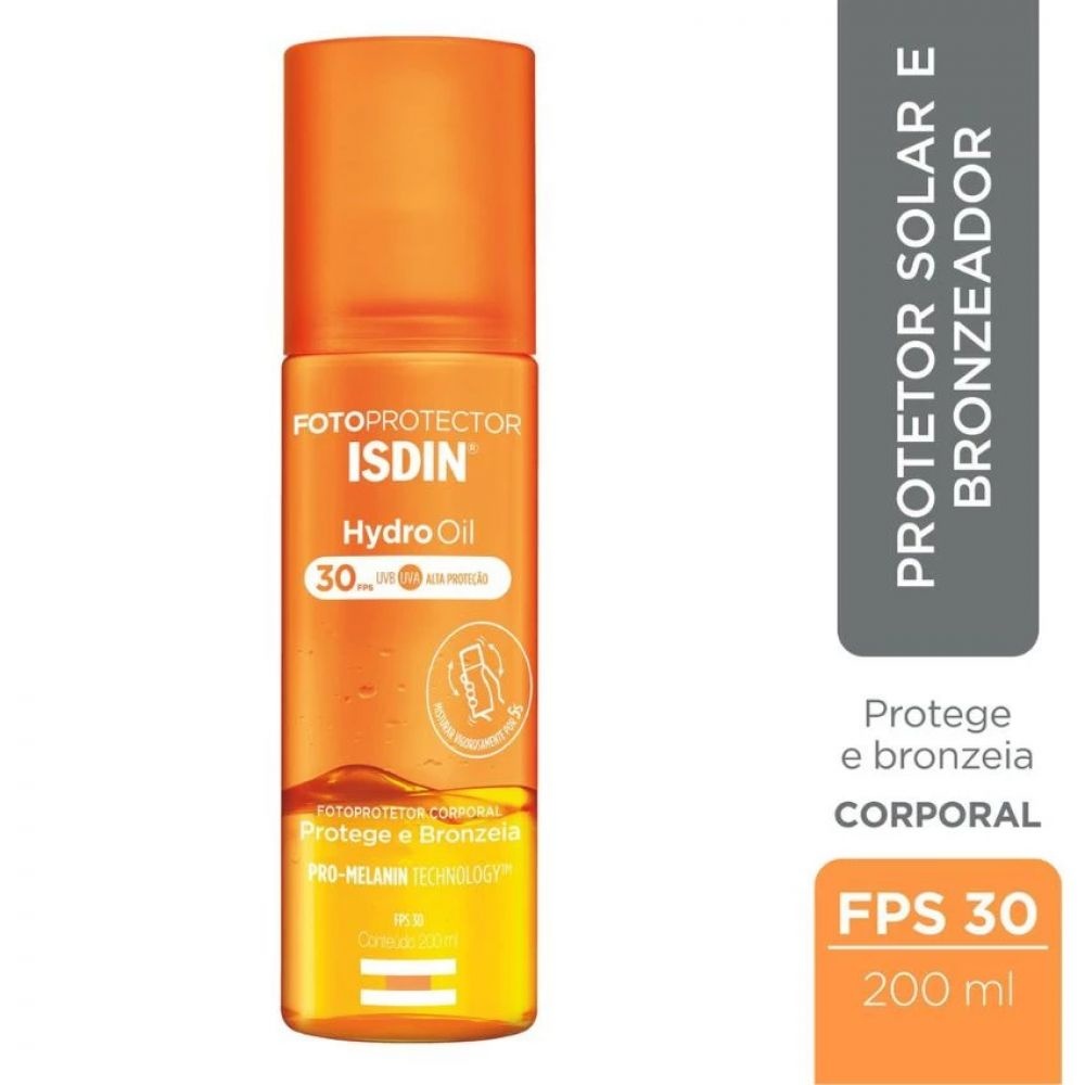 Protetor Solar Corporal e Bronzeador Isdin HydroOil FPS30 200ml