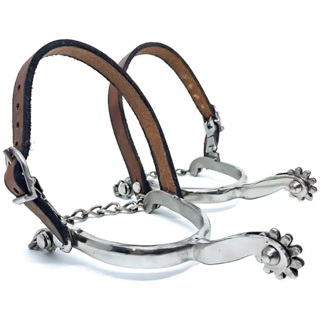 Espora Cavalo Vaquejada Doma Inox Abvaq Profissional Correia Marrom Par KLOPR em Oferta na Shopee