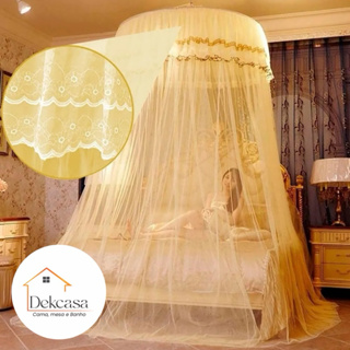 mosquiteiro de teto gigante kingsize/box/casal/queen/solteiro fechado com babado em Oferta na Shopee