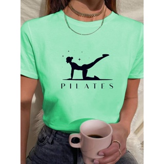Camiseta Feminina Babylook t shirt pilates 100% Algodão em Oferta na Shopee