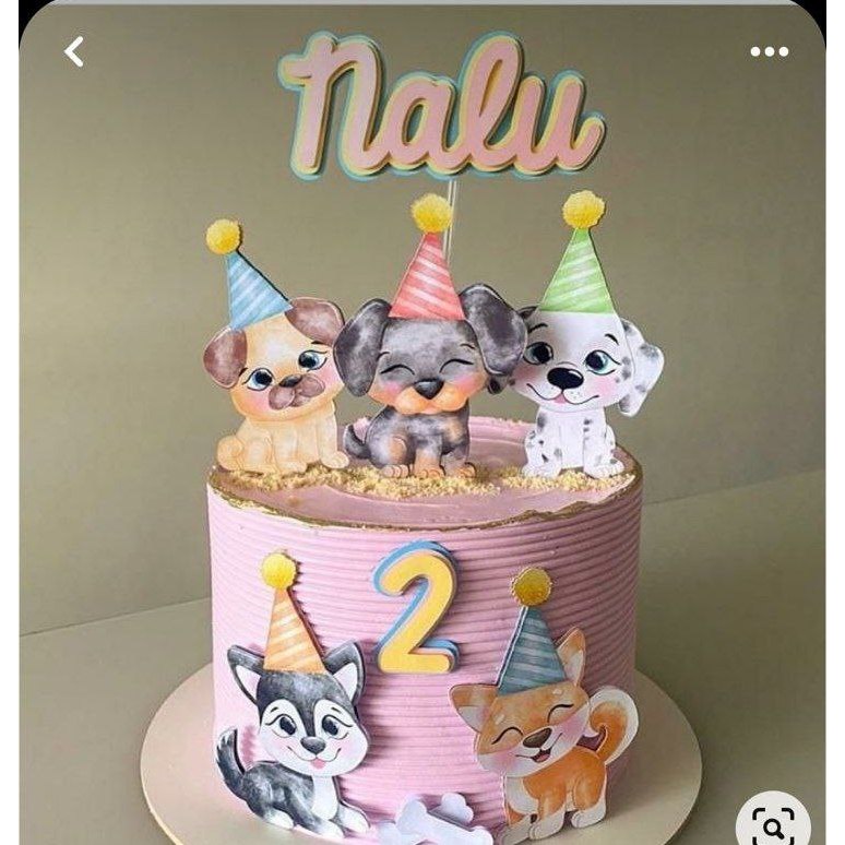 Topo de Bolo Tema Pet Aquarelado / Cachorrinhos em Oferta na Shopee