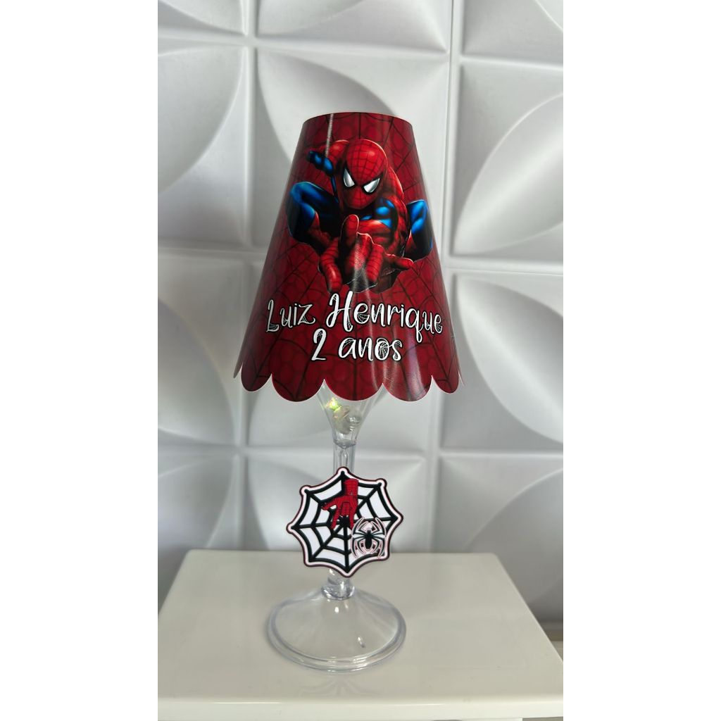 Centro de Mesa Abajur Homem Aranha / Kit Abajur personalizado - Lembrancinha Homem Aranha